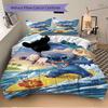 Stitch Adventure Print 3Pcs Bedding Setduvet Cover With 2 Bedropillowcase Home Birthday Gift