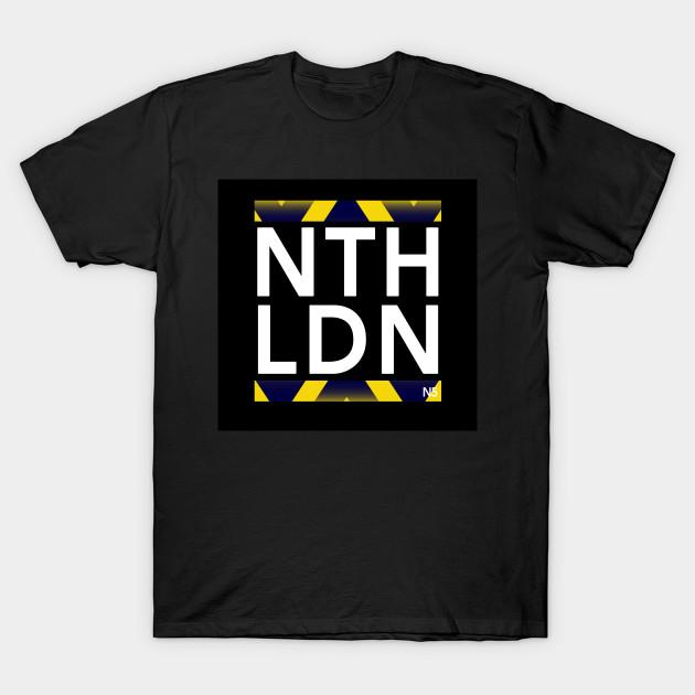 Men Black Print T-shirt Nth Ldn (Arsenal Retro) No-Cut Transfer Paper Print Cotton Tshirt S чёрный