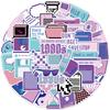 53 Cartoon Purple Pixel Style Graffiti Stickers Can Decorate Suitcase Pen Guitar Notebook Waterproof and Explosive