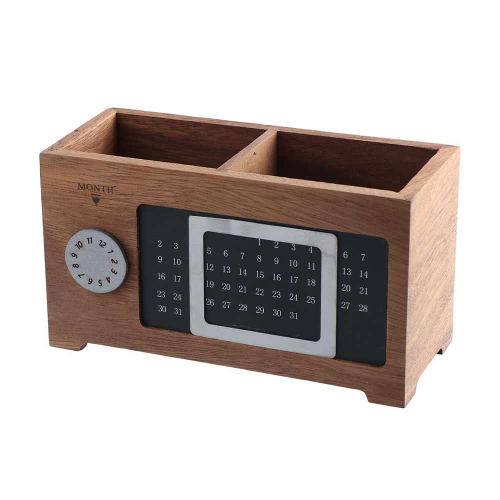 Pen Bracket Stationery Organizer Make Up Brush Holder Desktop Storage Box Calendar Pen Holder