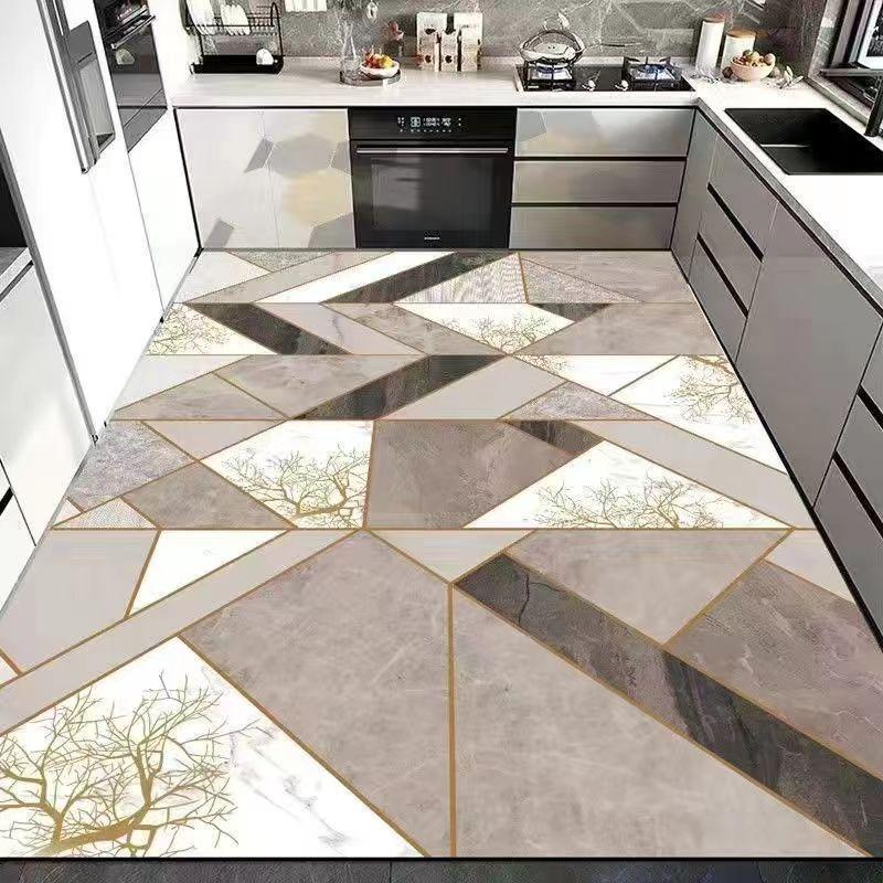 

Blue Gray Triangle Pattern Entrance Mat Floor Tiles for Modern Hallway Bathroom Kitchen Durable Easy Clean Home Decor 40x60cm
