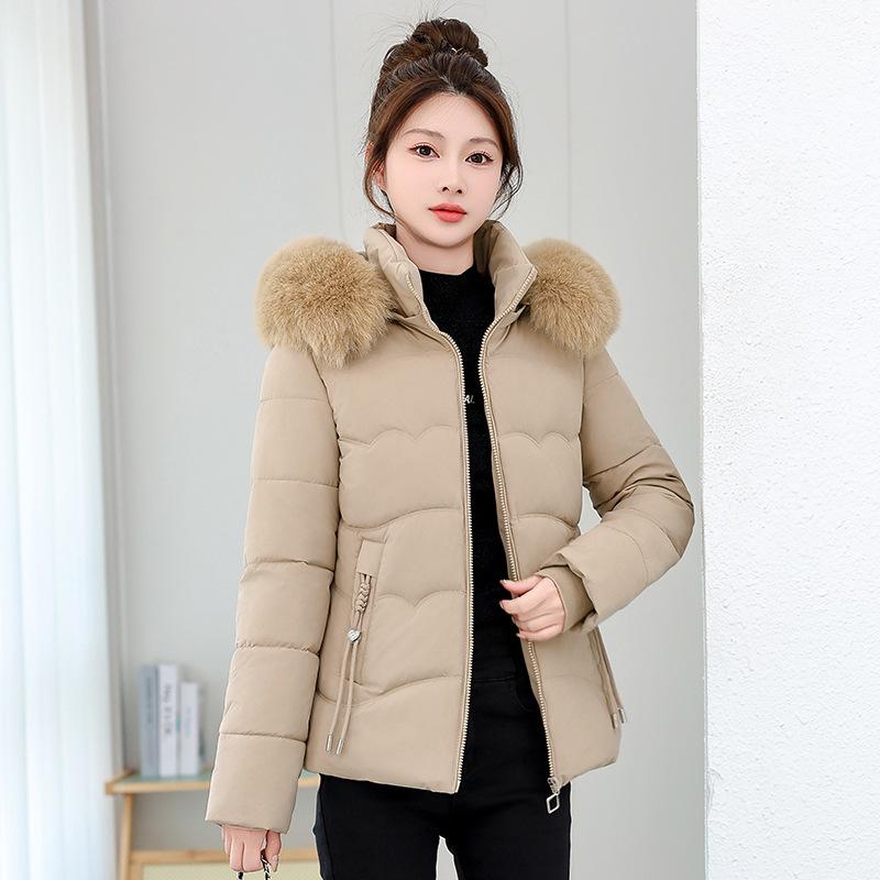 Short cotton-padded clothes women's new winter big fur collar cotton-padded clothes warm and cold-resistant cotton-padded jackets
