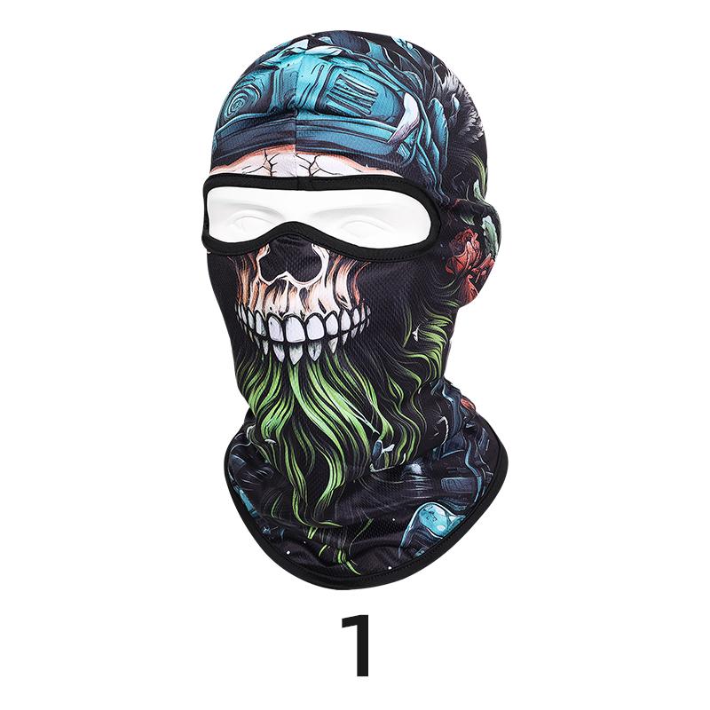 Neue modische Sturmhaube mit Bart und Totenkopf, Skimaske, Motorrad-Vollmaske, taktische Kapuze, Kopfbedeckung, Maske für Radfahren, Jagd, Angeln
