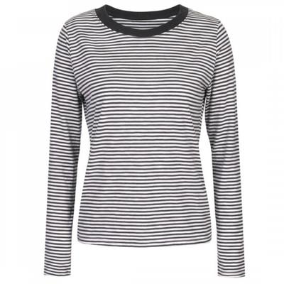 Shop   Women S Korean Made 2 Tone Stripe lS Tee Charcoal Dai wSh260071