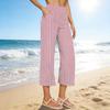 Pantaloni palazzo da donna, estivi, casual, larghi e fluidi, per spiaggia, viaggi e vacanze