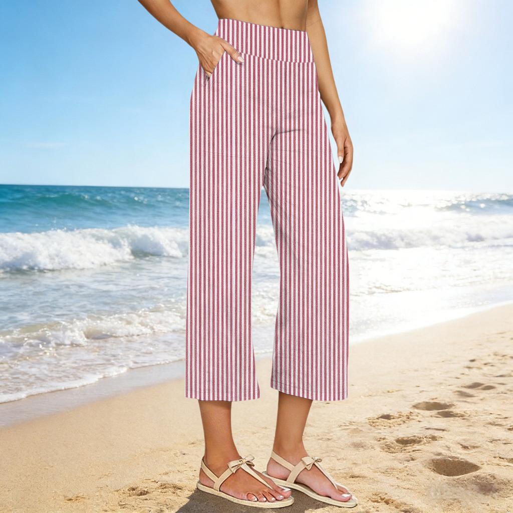 Pantaloni palazzo da donna, estivi, casual, larghi e fluidi, per spiaggia, viaggi e vacanze