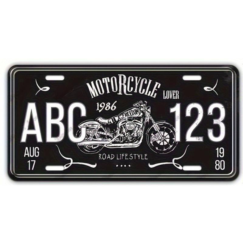 Motorcycle Souvenir License Plate, Metal Auto Wall Decor 15x30cm