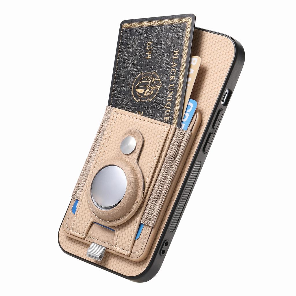 For iPhone Air Case RFID Blocking Carbon Fiber Leather Phone Back Cover with Card Holder