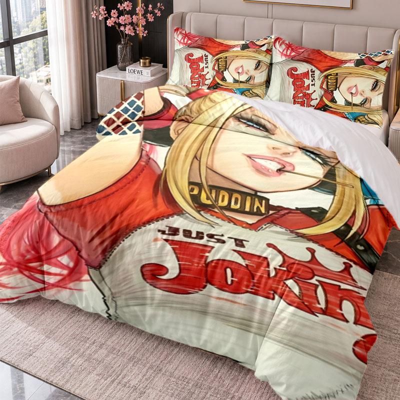 Harley Quinn 3Pcs Bedding Set Duvet Cover With Two Pillowcases For Bedroom Home Decoration