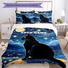 3PC Custom Name "Starry Night Cat Dreamscape" Bedding Set Duvet Cover Closure Includes 1 Duvet Cover & 2 Pillowcases for Bedroom