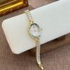 Light Luxury Fully Diamond Bracelet Women's Watches Elegant Oval Dial Quartz Watch Ladies Dress Wristwatches Clock Reloj Mujer