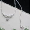 Angel's Wings: S925 Sterling Silver Heart & Zircon Wing Pendant Necklace for Women