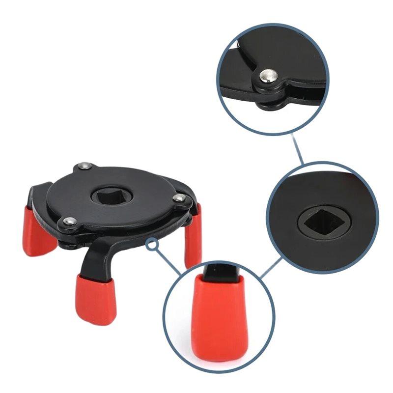 Universal Motorcycle Oil Filter Wrench Tool- Adjustable One-Way Three-Jaw Design-Boom