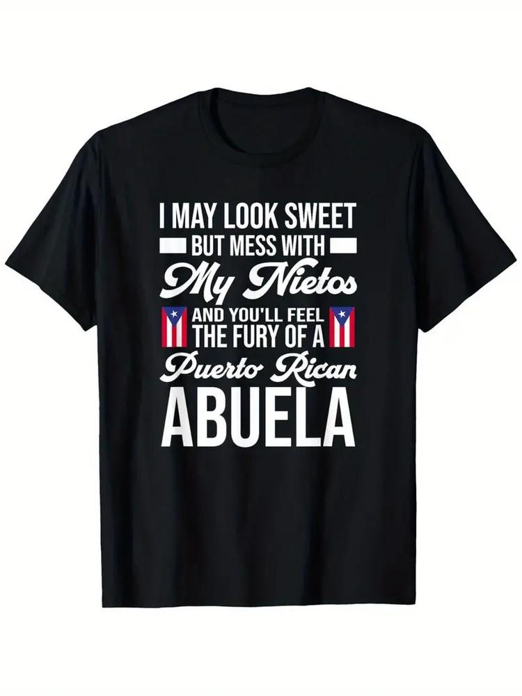 

100% Cotton Funny Puerto Rican Grandma Abuela T-Shirt | Men039;s and Women039;s Short Unisex T-Shirt XL