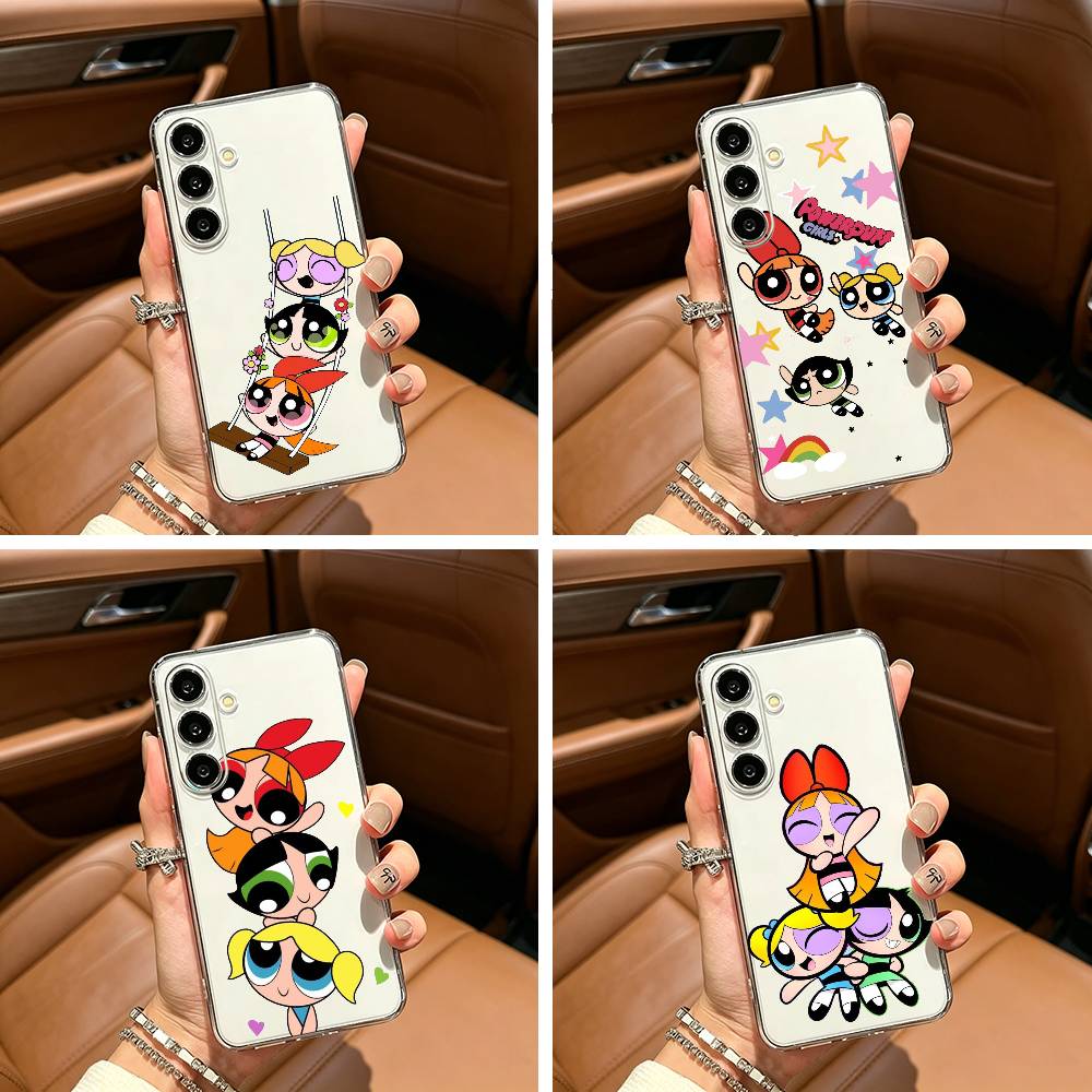 Cute The P-Powerpuff-es Cartoon Girls Clear Phone Case for Samsung Galaxy A71, A70, A52, A51, A40, A30