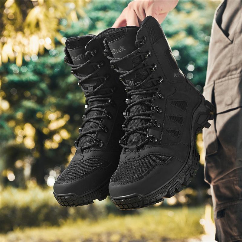 Popular direct sales new off-road training hiking combat comfortable wear-resistant thick-soled military boots hiking shoes