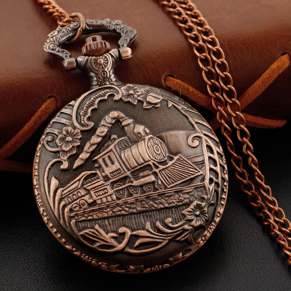 

Vintage Steam Train Embossed Quartz Pocket Watch Vintage Gentleman Style Men s Necklace Pendant Clock Gift Clock серый