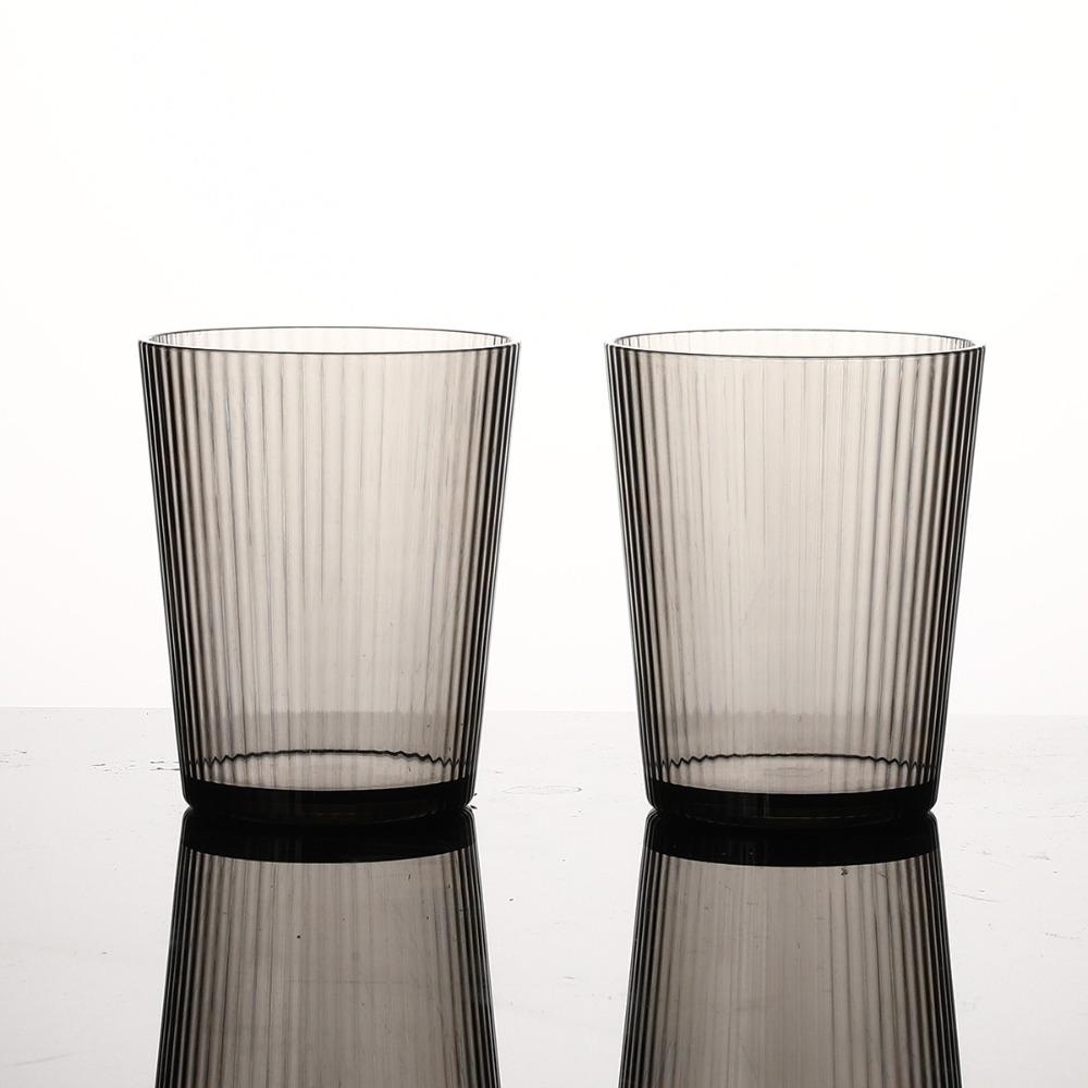 Acrylic Whisky Cup 250ml Juice Cup Household Striped Glasses  Restaurant