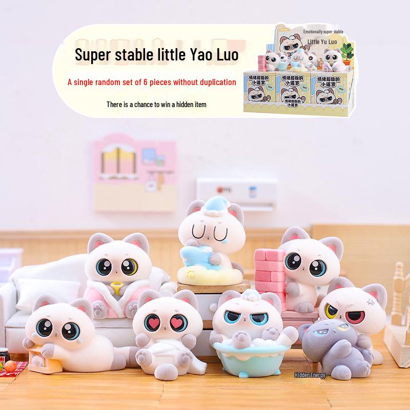 Chao Wan Super Stable Emotion Little Fairy Luo - Second Wave Flocked Blind Box Cute Desktop Decoration Ornament.