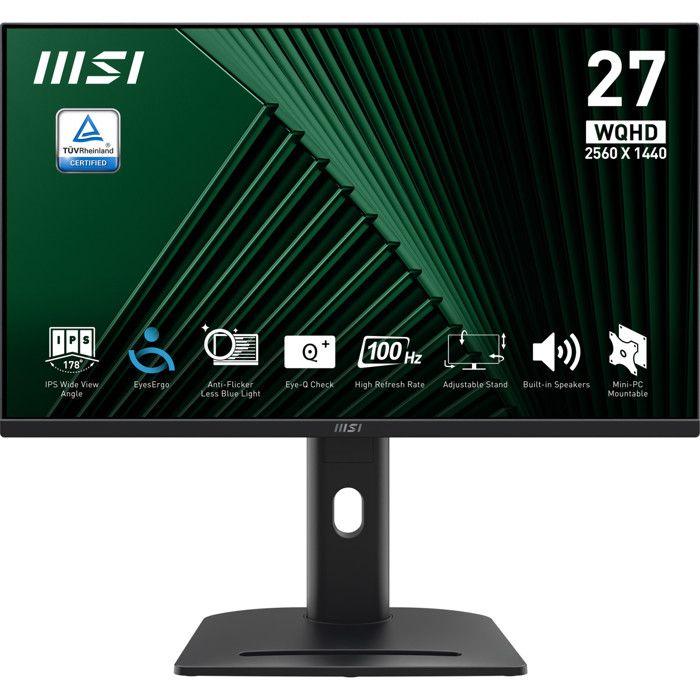 Monitor MSI Pro MP275QPG 27" IPS WQHD 2560x1440 100Hz 1ms Nero Business
