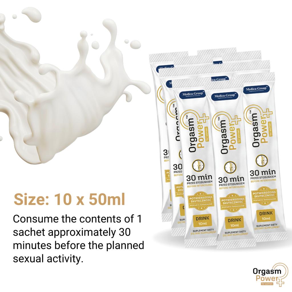 Orgasm Power for Women Drink - Set of 10 X 10ml - Intensify Your Pleasure, Experience Intense Orgasms