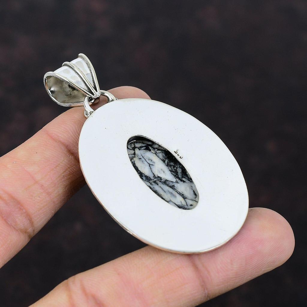 Pinolith Jasper Gemstone Pendant Latest Design Pendant Handmade Jewelry 925 Sterling Silver Pendant Gift For Mom Very Pretty Vintage Pendant