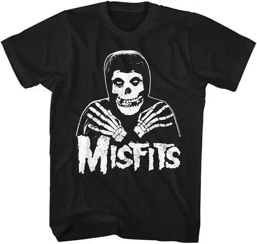 New Fashion Misfits Punk Style Tshirt Retro Street Skull Pattern Unisexs Tshirt