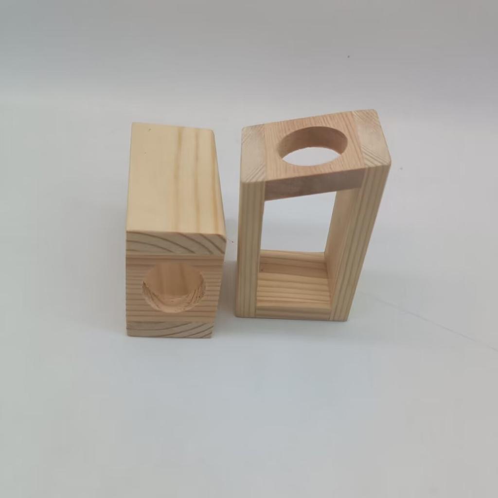 Creative Hydroponic Test Tube Glass Vase Wooden Flower Stand Home Decor Plant Container Desktop Flower Arrangement Stand Ornamen