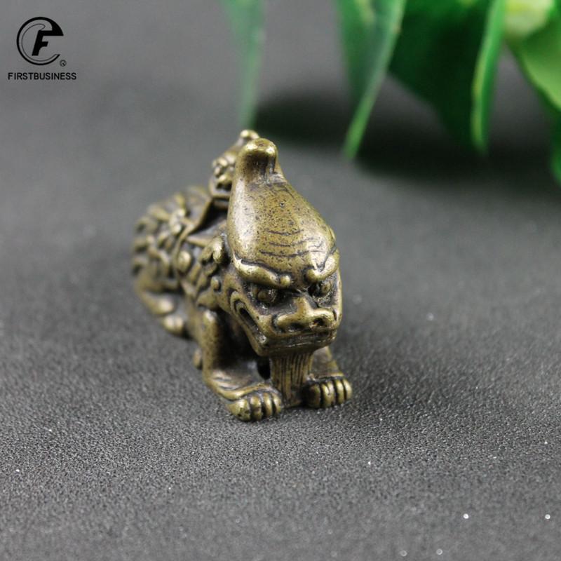 Bronze Brass Beast Affection PiXiu Ornament Decoration Lucky China Mythical Animal Figurines Miniatures Study Desk Decor Crarfts