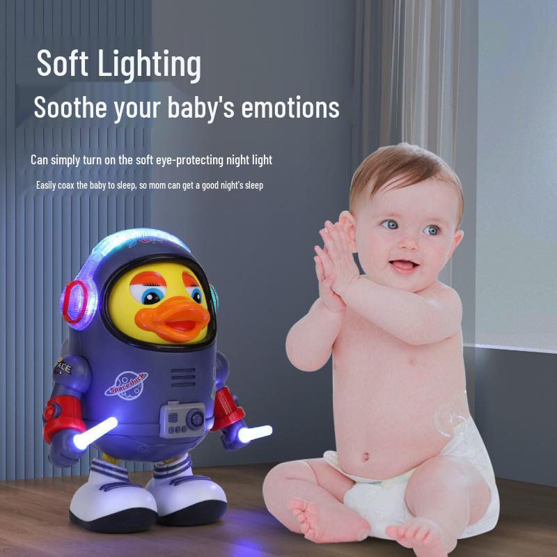 Electric Space Duck Dancing Toy for Babies and Kids (6+ Months) – Singing Robot Duckling