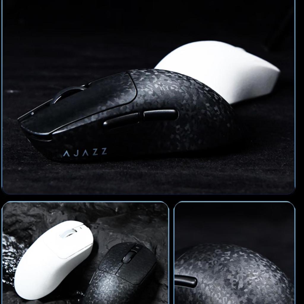 Ajazz T520 Wireless Mouse Carbon Fiber Lightweight Gaming Mouse Three-Mode Connection Comfortable Texture White