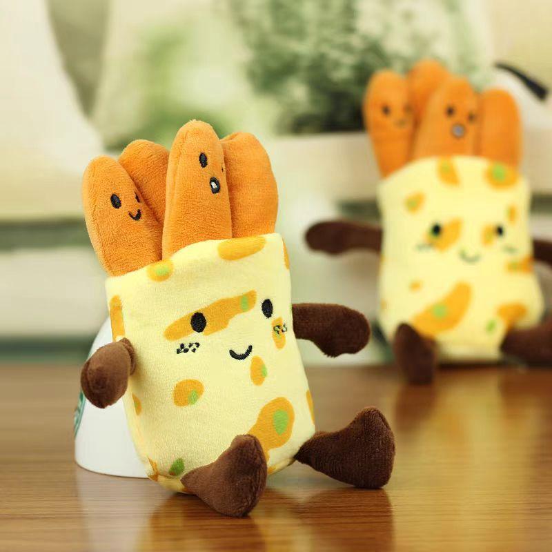 New Pancakes, Fruit Keychain Pendant Creative Simulation Plush Doll Cute Toys, Small Dolls, Bag Pendant