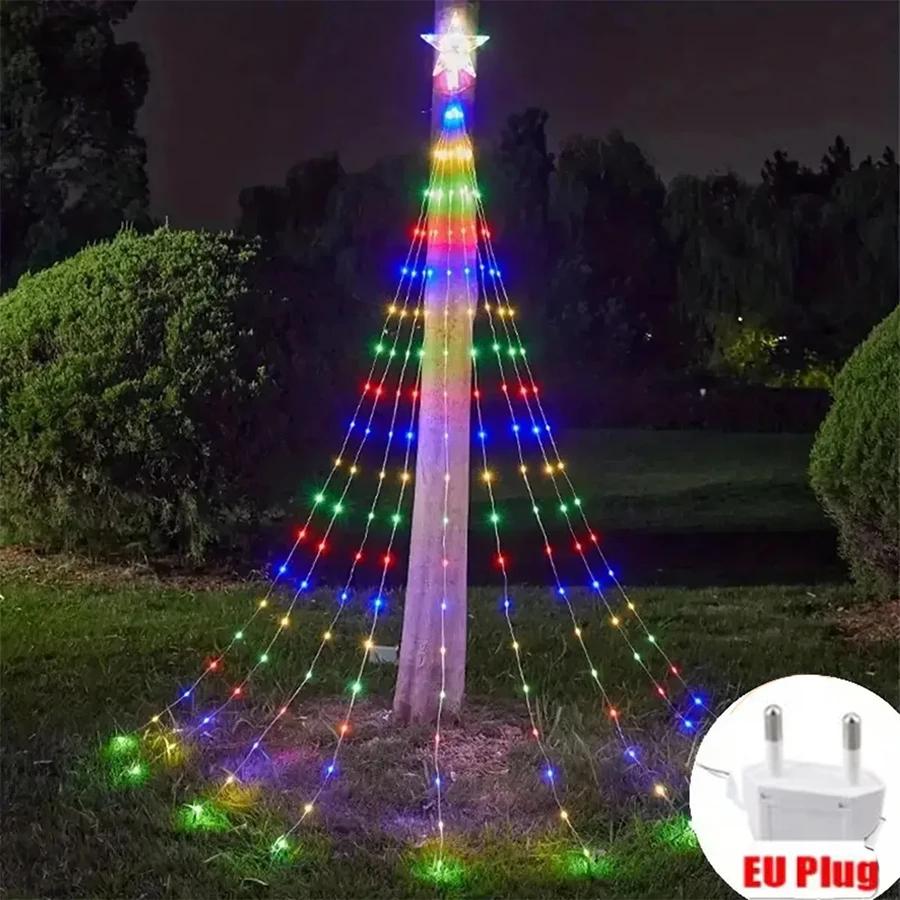 Christmas Pentagram Flashing String Light LED Hanging Starry Sky Light Outdoor Waterproof Home Party Decoration Atmosphere Light