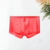 Men Boxers Breathable Elastic Mesh Low Waist Ice Silk Cooling Anti-septic See-through Men