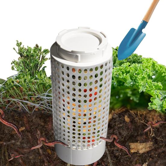 Worm Composter In-Ground Compost Bin with Vent Holes Vermicomposting Tool Worm
