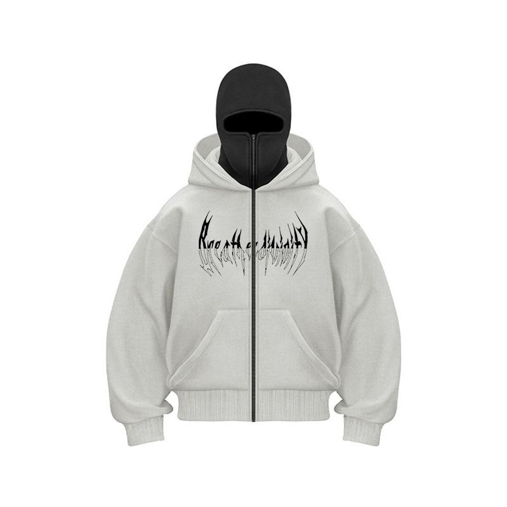 Trendy DIY Plain Zipper Hooded Sweatshirt for Men & Women - Double Hood, Perfect for Spring and Autumn