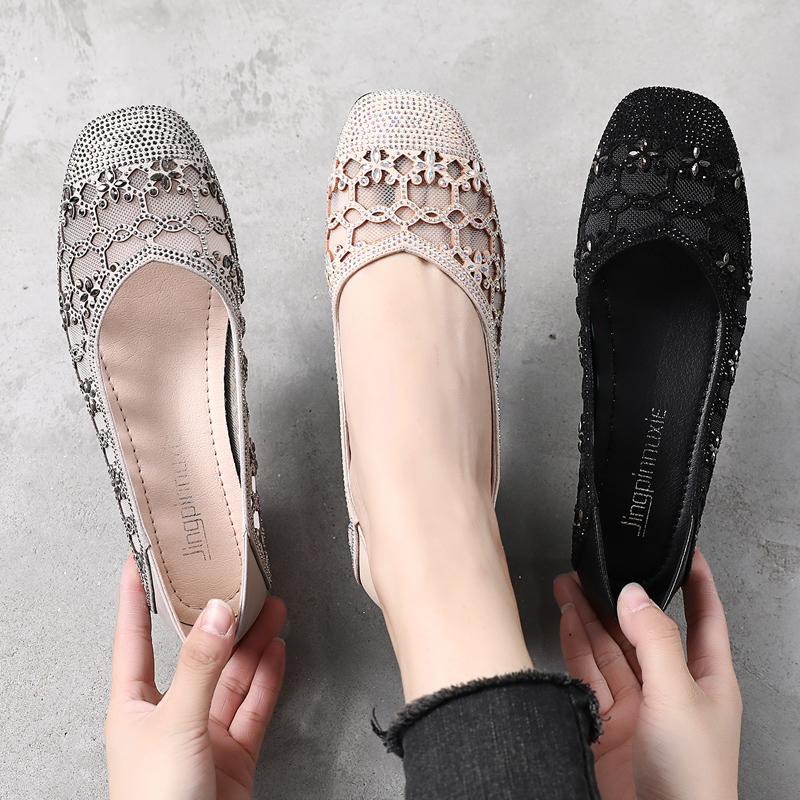 Fashion GKTINOO 2025 Summer Fashion Pumps Cut-outs Women Crystal Casual Ladies Shoes High Heels Tenis Feminino Genuine Leather Sandals
