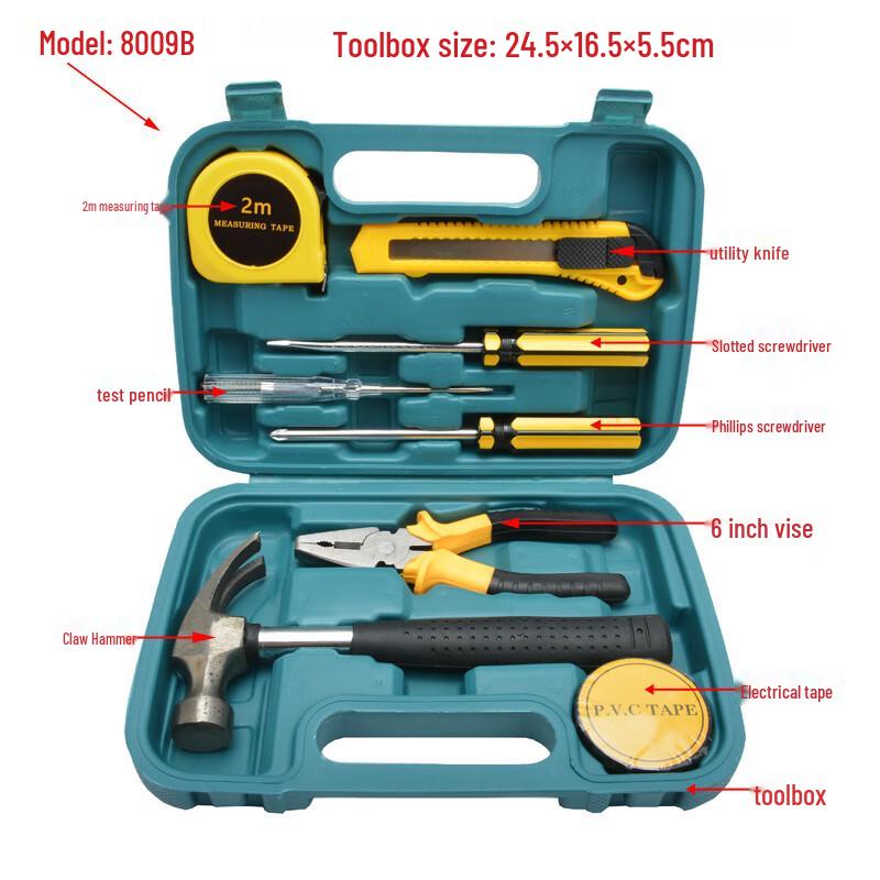 Beiyou 9-Piece Car & Home Repair Tool Set CN plug (adapter included)