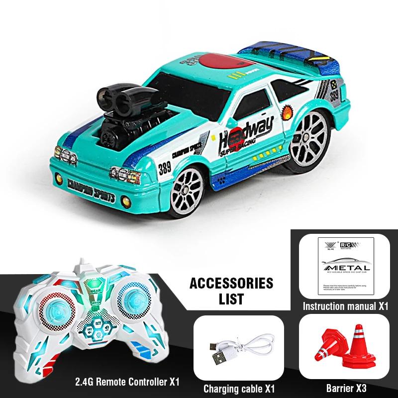 1/64 Mini Remote Control Cars Alloy Drift Rc Car Racing Vehicle Toys 2.4G 4WD Desktop Sports Cars Toys Boys Child Children Gifts