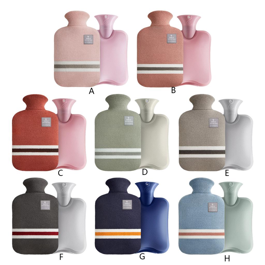 Hot Water Bottle with Cover 1L Large Classical Hot Water Bag for Pains Relief Neck & Shoulders Feet Warm Great Gift
