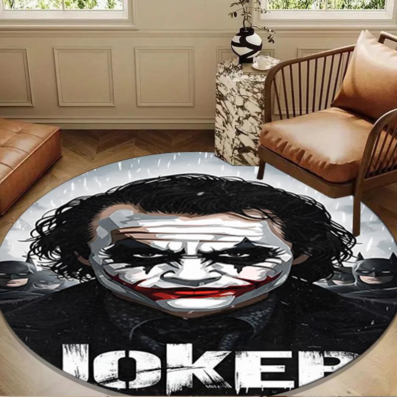 The Clown's Fiery Rise Round Rug for Livingroom,Bedroom, Palyroom, Chair Rug, Area Rug, Circle Carpet, Large Size Decor Fan Christmas Gift