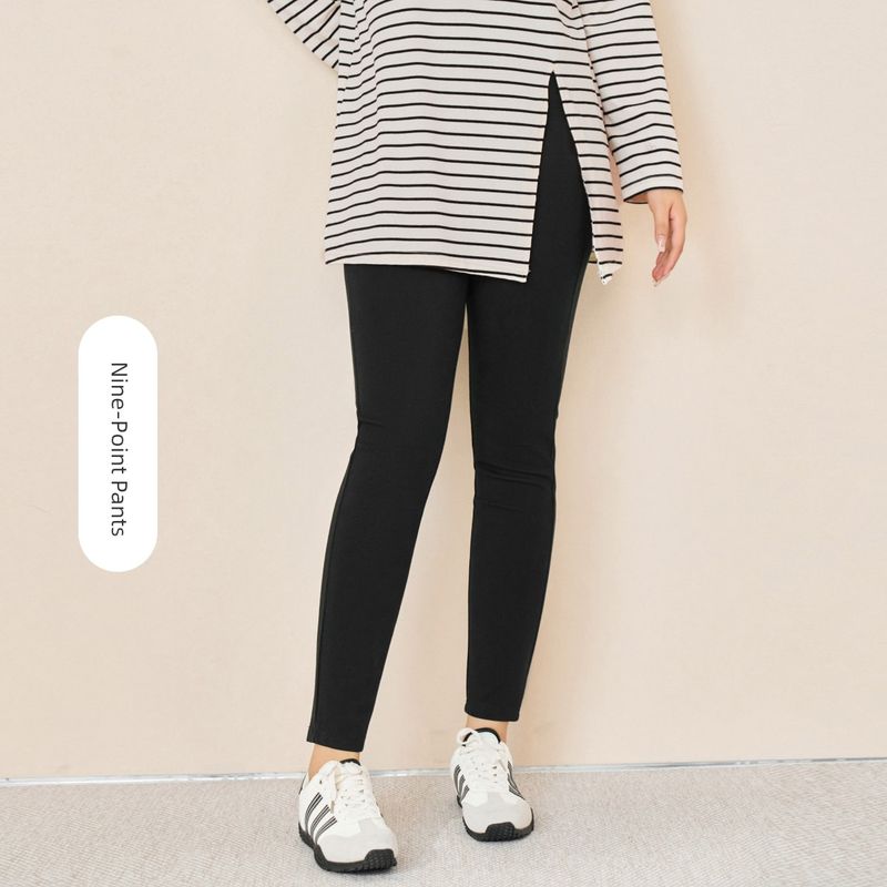 

High Elasticity Flared Pants Msshe Plus-Size Women s Summer Wear for Curvy Women Tummy Control Butt-Lifting Shark Pants Nine-Point Yoga Pants Rayon Leggings-Black Ready Stock T1