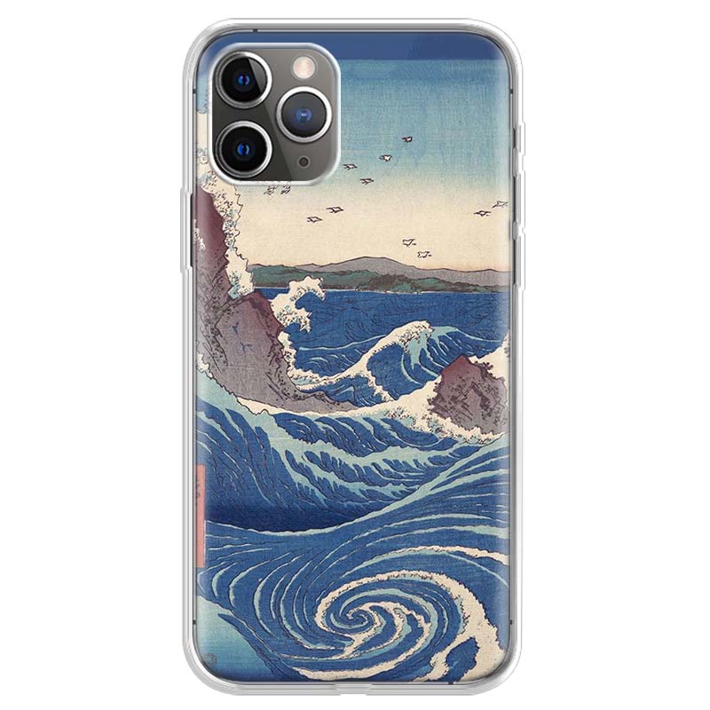 Japanese wave art Phone Case For iPhone 17 Air 11 13 Mini 14 15 Plus 16 12 Pro Max 16E SE 7 8 Pattern Soft TPU Back Cover  17 Ai