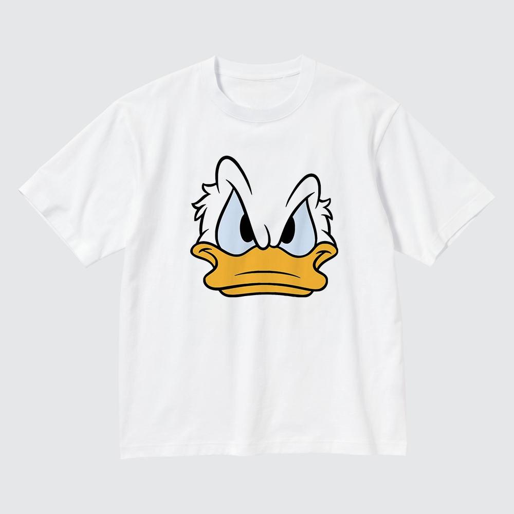 MINISO Disney Donald Duck Animated Character Print Tshirt Casual Popular Shortsleeved Women Men Clothing