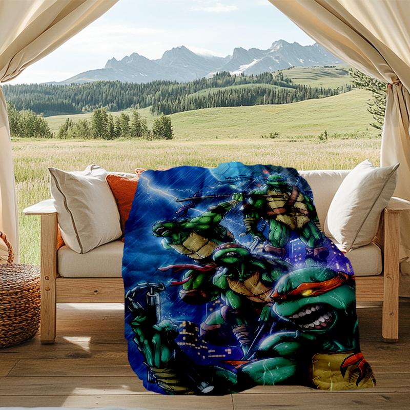 Mutant Turtles Print Flannel Blanket, Soft Warm Lightweight Throw Blanket for living Room,Sofa Bed Camping office