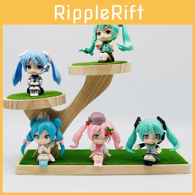 Whimsical Sitting Hatsune Miku Chibi Figure 8.5cm Pvc Toy Perfect For Gifts