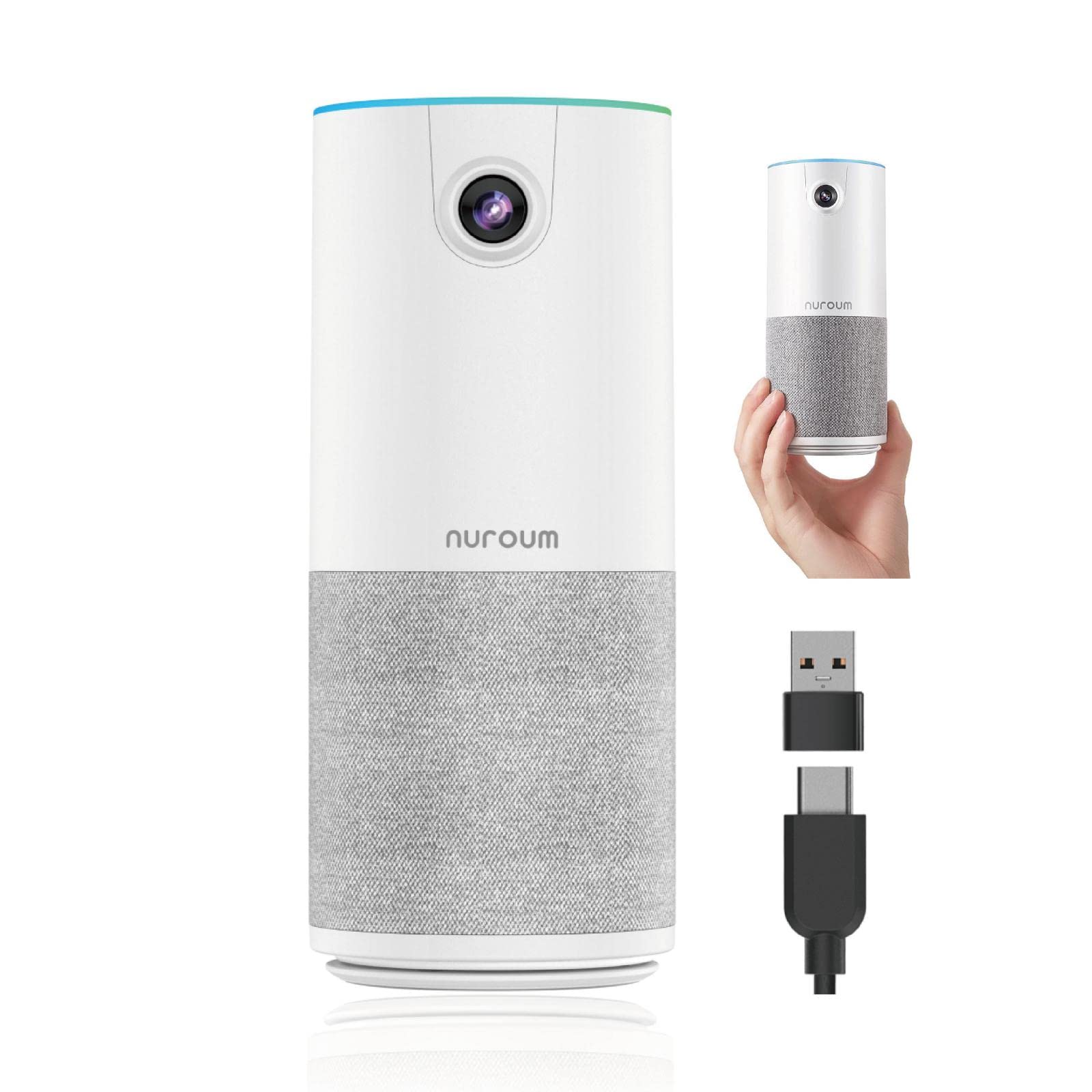 

Nuroum C10 Conference Microphone Speaker with Integrated Webcam, 1080P@60fps HDR, 90° Ultra-Wide Angle, Four Microphones with 3m Range, USB Plug & Pla