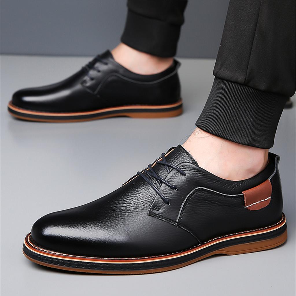 High Quality Mens Leather Shoes Luxury Cowhide Casual Shoes Lace Up Oxford Shoe Large Size Business Dress Shoes for Men Sneakers