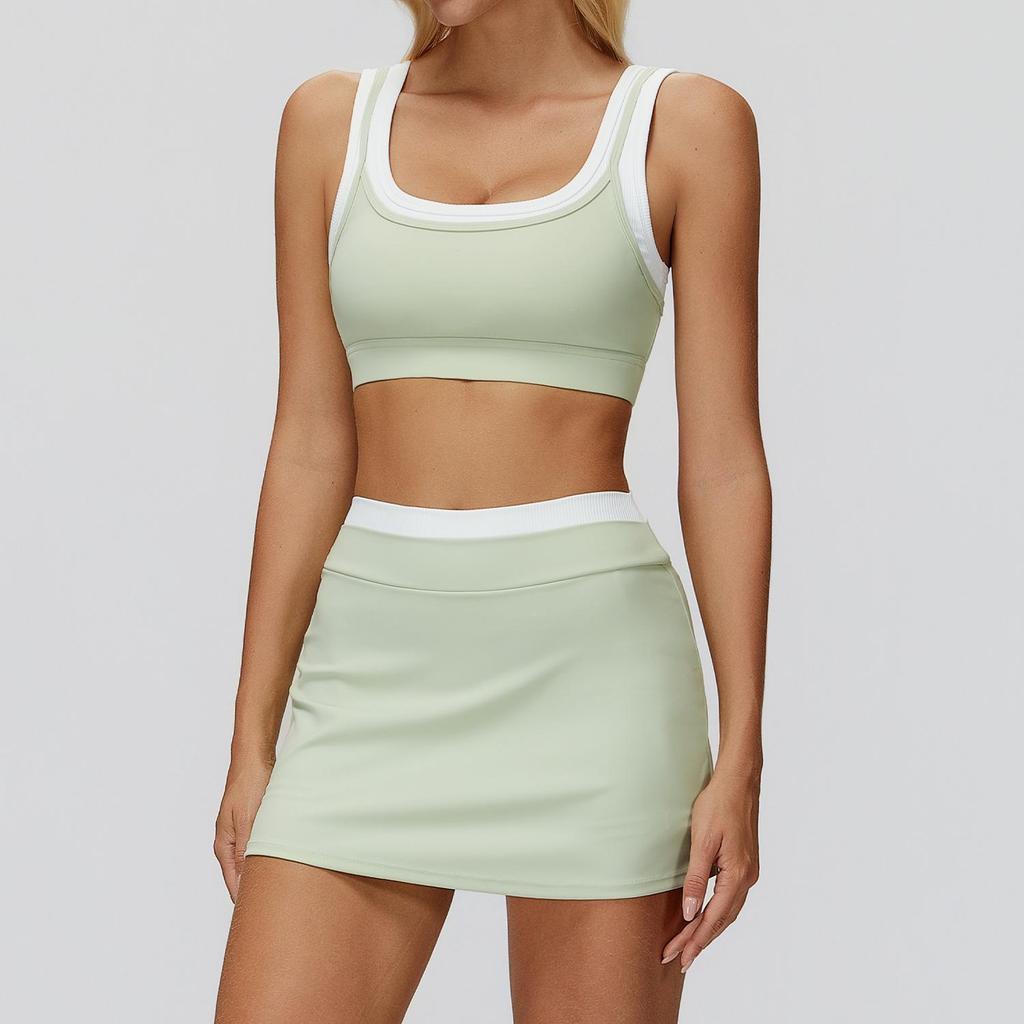 Completo da Yoga da Donna Transfrontaliero: Color Block Nude Feel, Vita Alta Costolata, Abbigliamento Sportivo Fitness Versatile