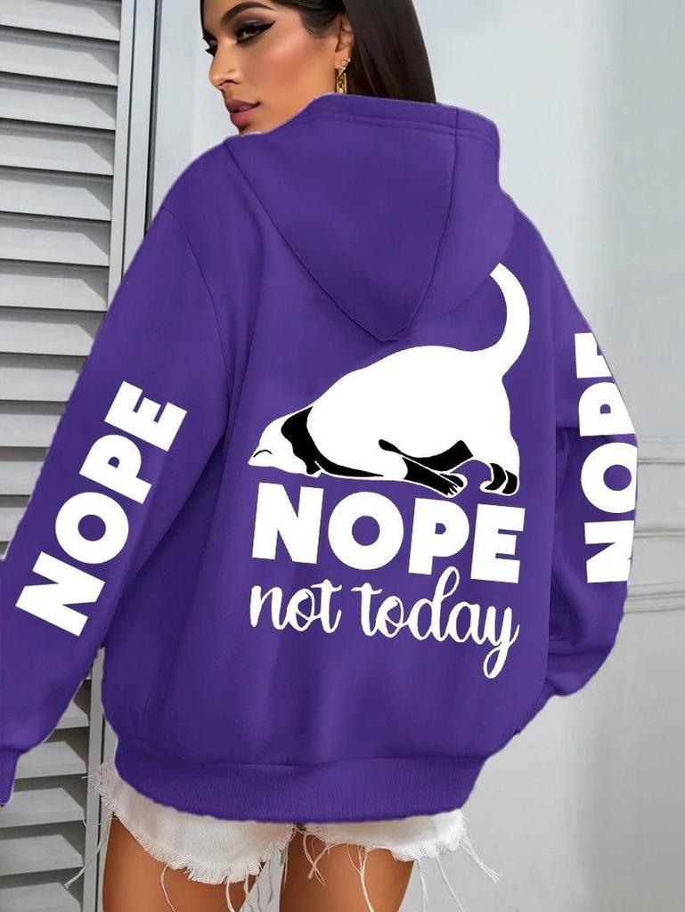 Y2K Dog Print Women's Pocket Hoodie - Casual Autumn Pullover
